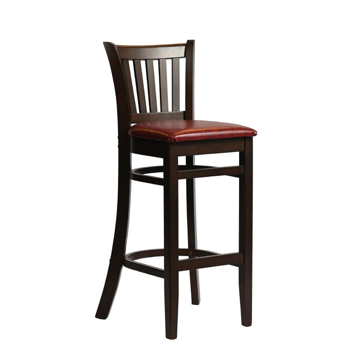 Manhattan Bar Chair in Dark Walnut with Bison Bordeaux Seat Everyday