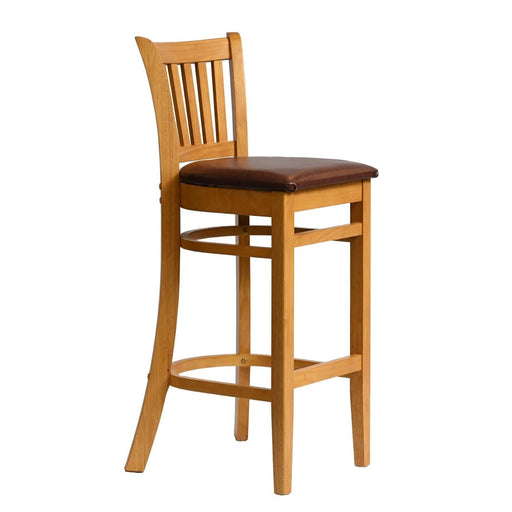 Manhattan Bar Chair in Soft Oak with Bison Espresso Seat Everyday