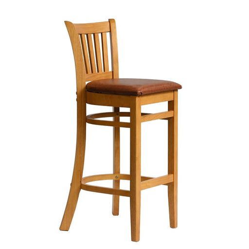 Manhattan Bar Chair in Soft Oak with Bison Tan Seat Everyday