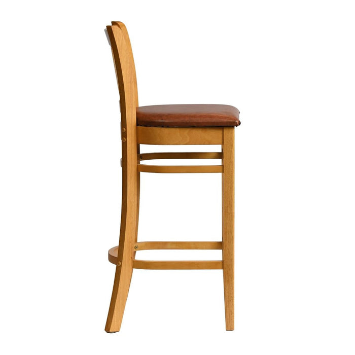 Manhattan Bar Chair in Soft Oak with Bison Tan Seat Everyday