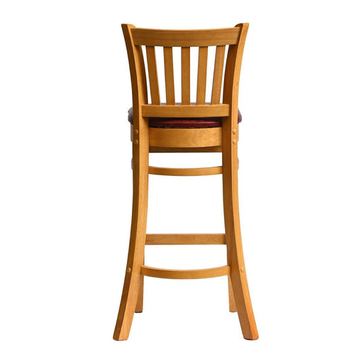 Manhattan Bar Chair in Soft Oak with Bison Bordeaux Seat Everyday