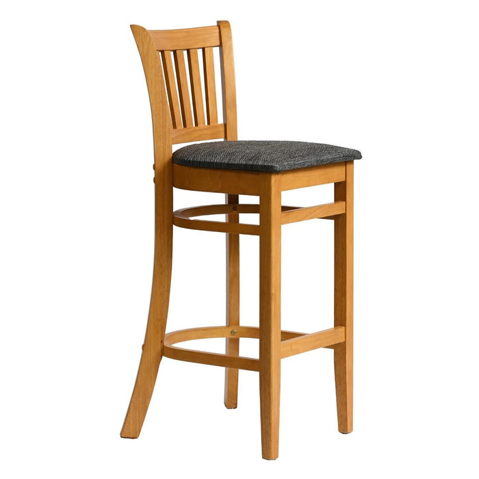Manhattan Bar Chair in Soft Oak with Shetland Smoke Seat Everyday