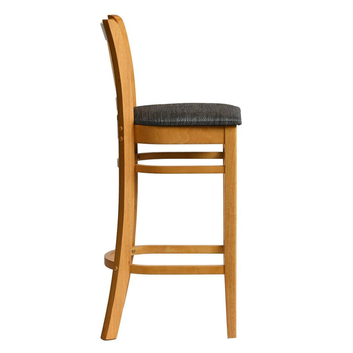 Manhattan Bar Chair in Soft Oak with Shetland Smoke Seat Everyday