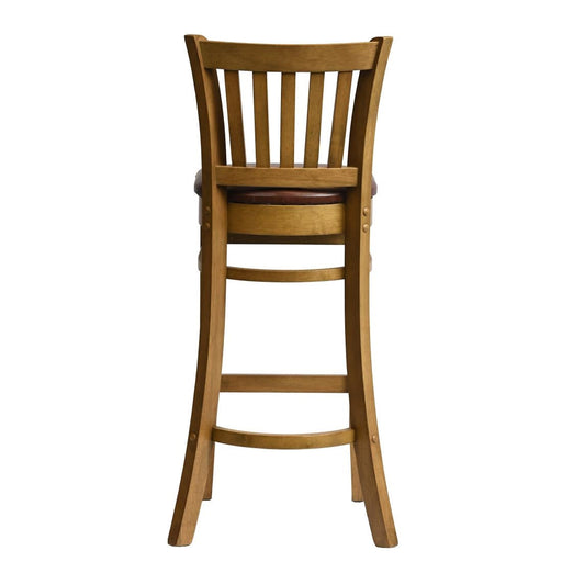 Manhattan Bar Chair in Weathered Oak with Bison Espresso Seat Everyday