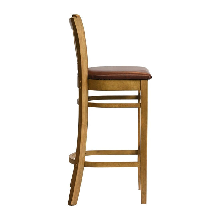 Manhattan Bar Chair in Weathered Oak with Bison Espresso Seat Everyday