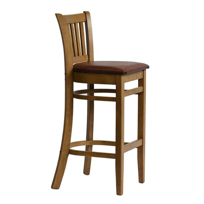 Manhattan Bar Chair in Weathered Oak with Bison Espresso Seat Everyday