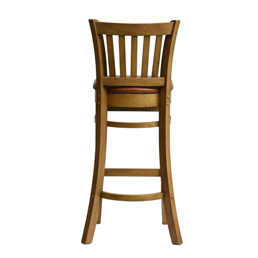 Manhattan Bar Chair in Weathered Oak with Bison Tan Seat Everyday