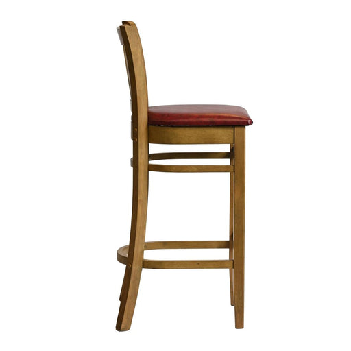 Manhattan Bar Chair in Weathered Oak with Bison Bordeaux Seat Everyday