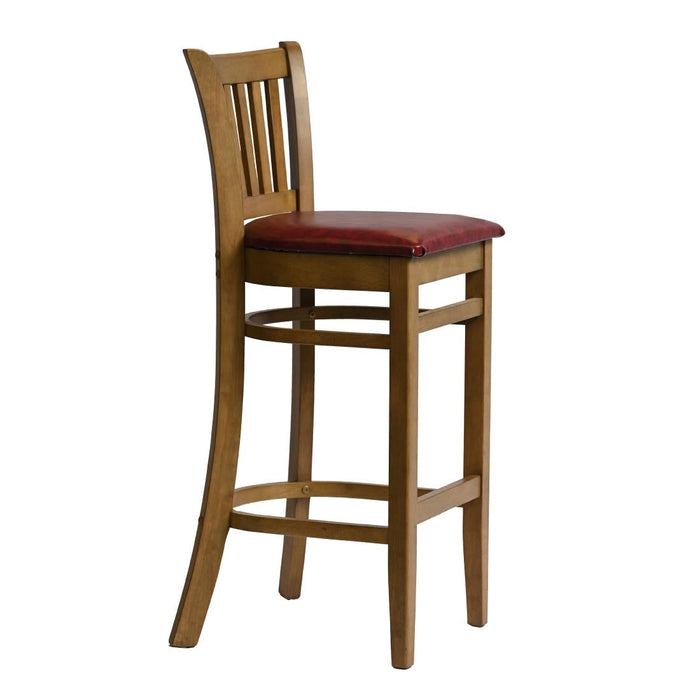 Manhattan Bar Chair in Weathered Oak with Bison Bordeaux Seat Everyday