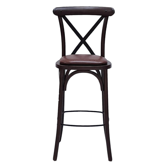 Bristol Bar Chair in Dark Walnut with Bison Espresso Seat Everyday