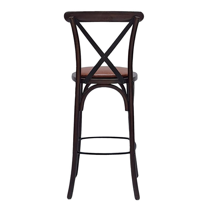Bristol Bar Chair in Dark Walnut with Bison Tan Seat Everyday