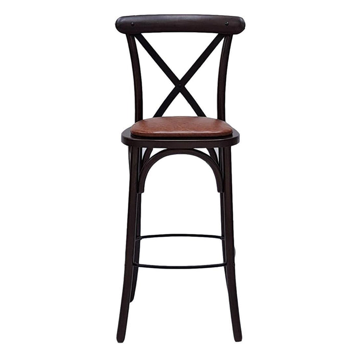 Bristol Bar Chair in Dark Walnut with Bison Tan Seat Everyday