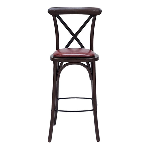 Bristol Bar Chair in Dark Walnut with Bison Bordeaux Seat Everyday
