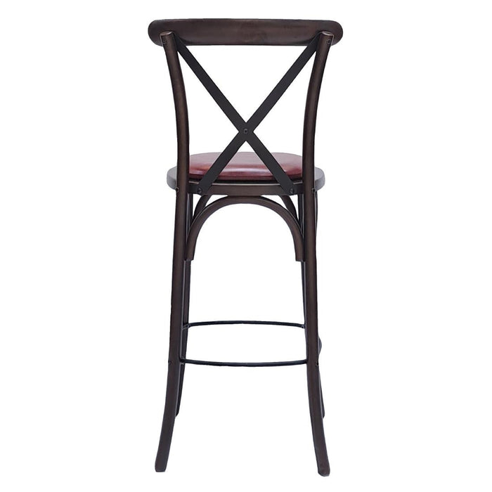 Bristol Bar Chair in Dark Walnut with Bison Bordeaux Seat Everyday
