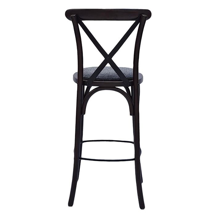 Bristol Bar Chair in Dark Walnut with Shetland Smoke Seat Everyday