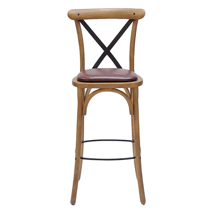 Bristol Bar Chair in Weathered Oak with Bison Espresso Seat Everyday