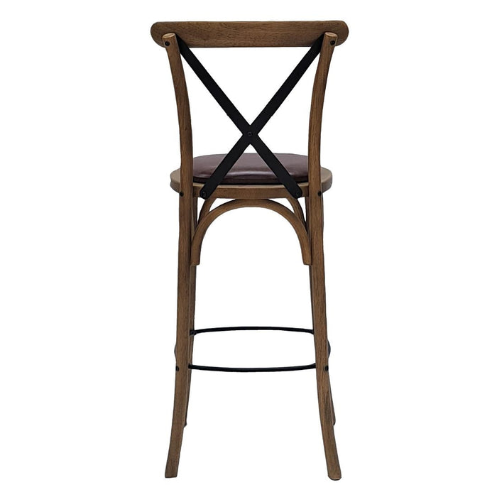 Bristol Bar Chair in Weathered Oak with Bison Espresso Seat Everyday