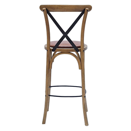 Bristol Bar Chair in Weathered Oak with Bison Tan Seat Everyday