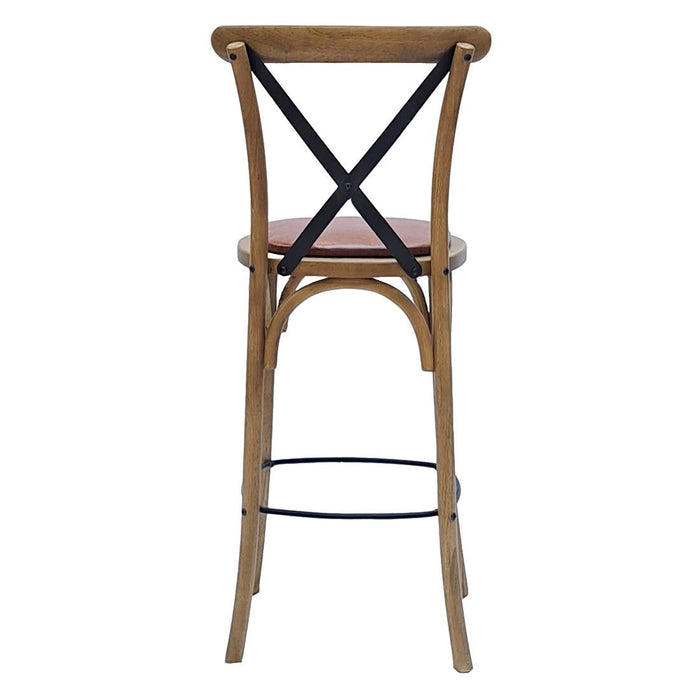 Bristol Bar Chair in Weathered Oak with Bison Tan Seat Everyday