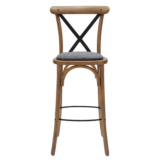 Bristol Bar Chair in Weathered Oak with Shetland Smoke Seat Everyday