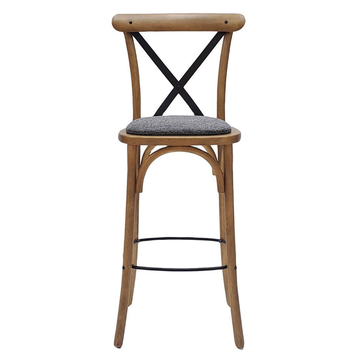Bristol Bar Chair in Weathered Oak with Shetland Smoke Seat Everyday