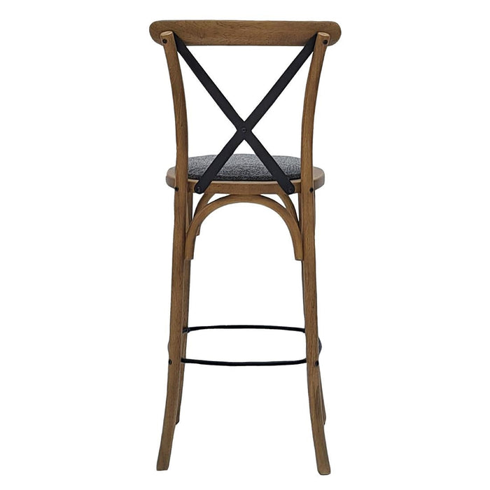 Bristol Bar Chair in Weathered Oak with Shetland Smoke Seat Everyday