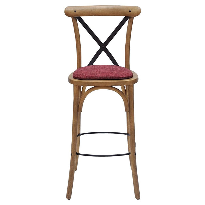 Bristol Bar Chair in Weathered Oak with Shetland Scarlett Seat Everyday