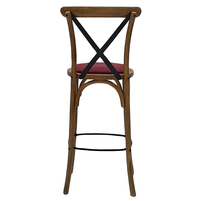 Bristol Bar Chair in Weathered Oak with Shetland Scarlett Seat Everyday