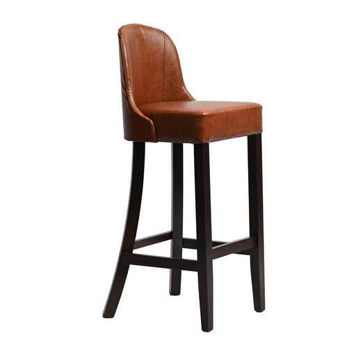 Kilsby Bar Chair in Dark Walnut with Bison Tan Seat Everyday