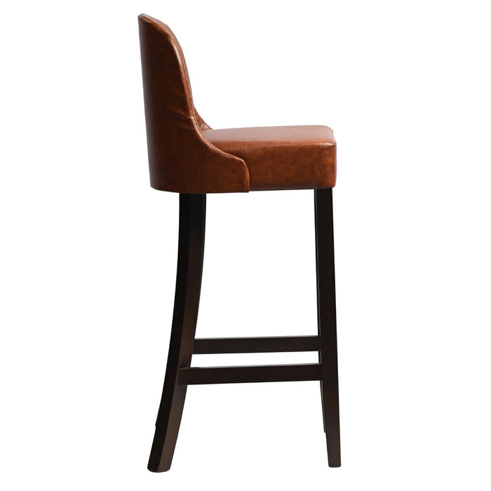 Kilsby Bar Chair in Dark Walnut with Bison Tan Seat Everyday