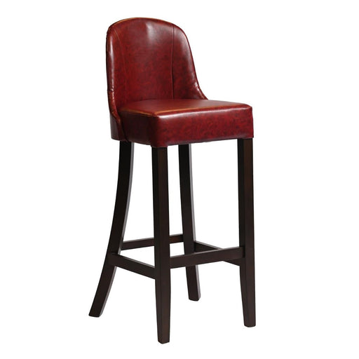 Kilsby Bar Chair in Dark Walnut with Bison Bordeaux Seat Everyday