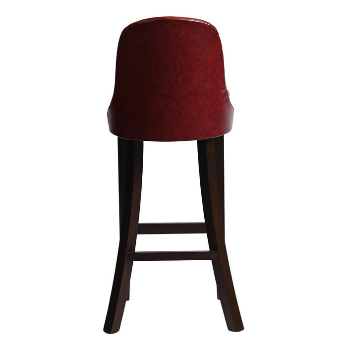 Kilsby Bar Chair in Dark Walnut with Bison Bordeaux Seat Everyday