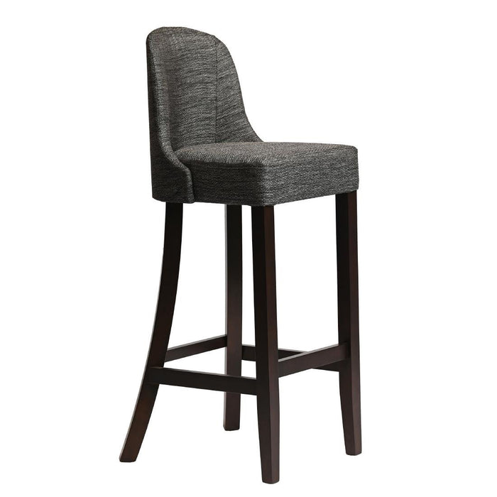 Kilsby Bar Chair in Dark Walnut with Shetland Smoke Seat Everyday