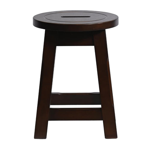Wooden Top Low Stool in Dark Walnut (2 Pack) Everyday