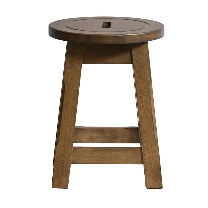 Wooden Top Low Stool in Weathered Oak (2 Pack) Everyday