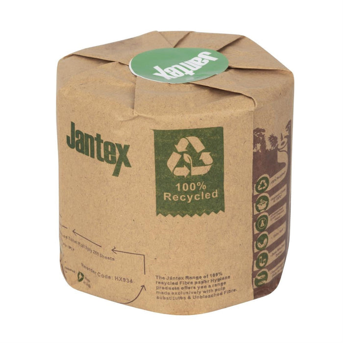 Jantex Green 100% Recycled Wrapped Toilet Roll 3ply 260 Sheets (36 Pack) Jantex