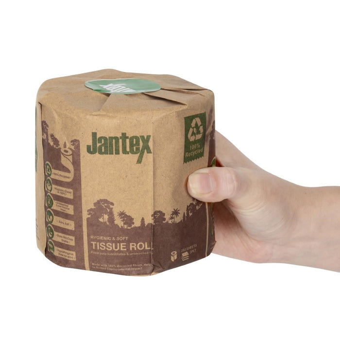 Jantex Green 100% Recycled Wrapped Toilet Roll 3ply 260 Sheets (36 Pack) Jantex
