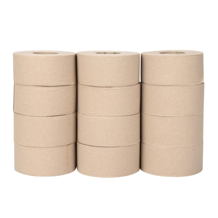 Jantex Green 100% Recycled Mini Jumbo Roll Refill 2ply - 150m (12 Pack) Jantex