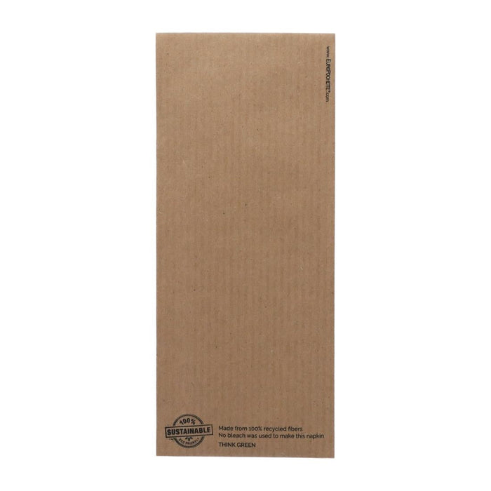 Europochette Classic Size Kraft Brown Cutlery Pouch with Kraft 2ply Napkin (500 Pack) Europochette