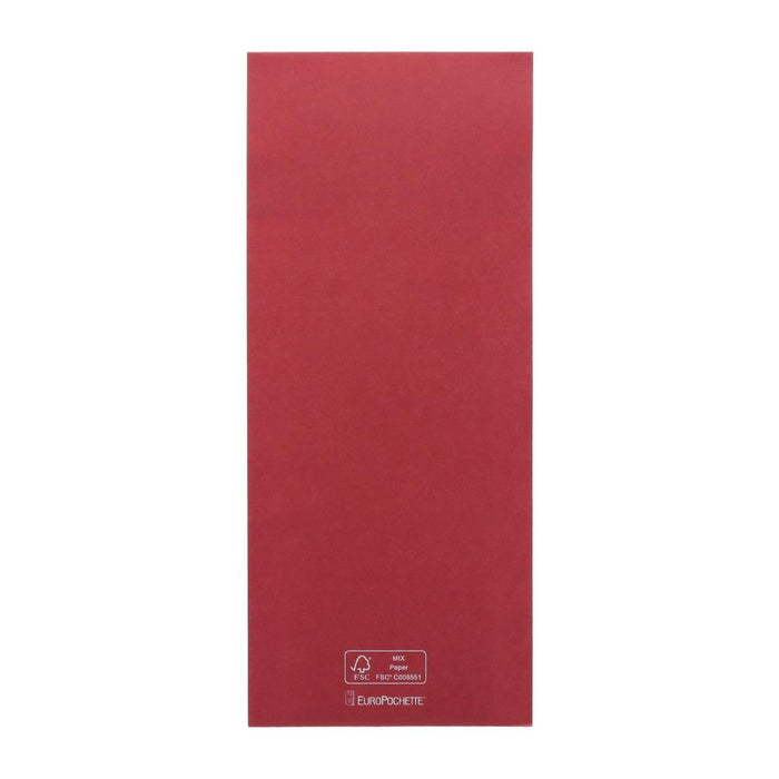 Europochette Classic Size Beet Red Cutlery Pouch with White 2ply Napkin (500 Pack) Europochette