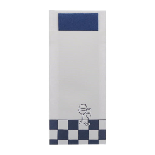 Wine & Dine Pattern | Blue 2ply Napkin | Pack Quantity: 500