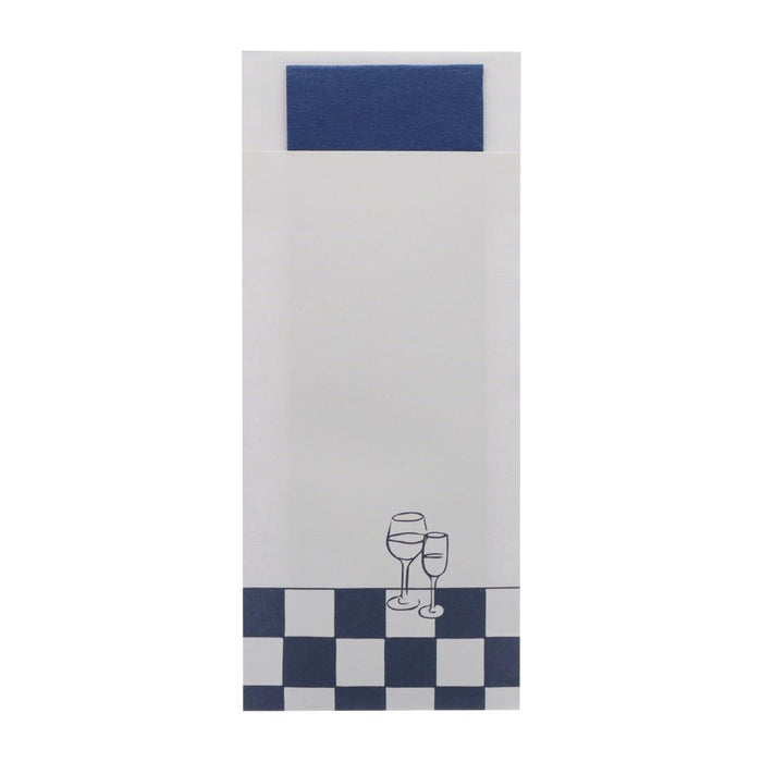 Wine & Dine Pattern | Blue 2ply Napkin | Pack Quantity: 500