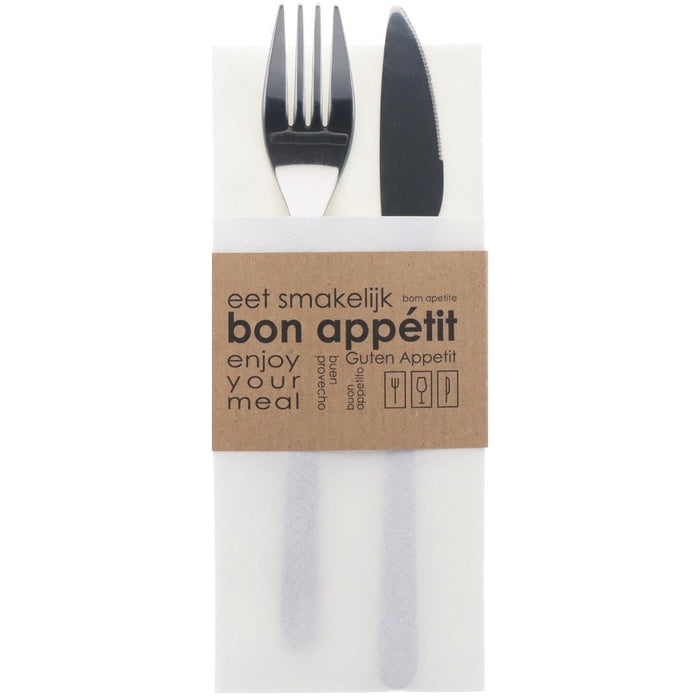 Europochette Kangaroo Fold Airlaid Napkins with Paper Sleeve (50 Pack) Europochette