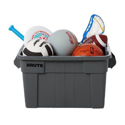 Rubbermaid BRUTE Tote Box Grey with Lid 53Ltr Brute