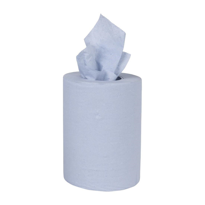 Nisbets Essentials Centrefeed Blue Rolls 2-Ply 320 Sheets (2 Pack) Nisbets Essentials
