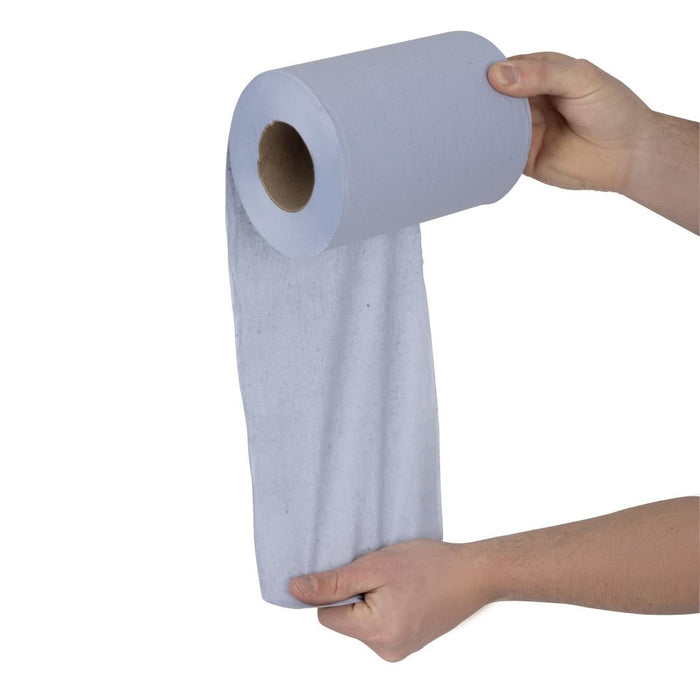 Nisbets Essentials Centrefeed Blue Rolls 2-Ply 320 Sheets (2 Pack) Nisbets Essentials