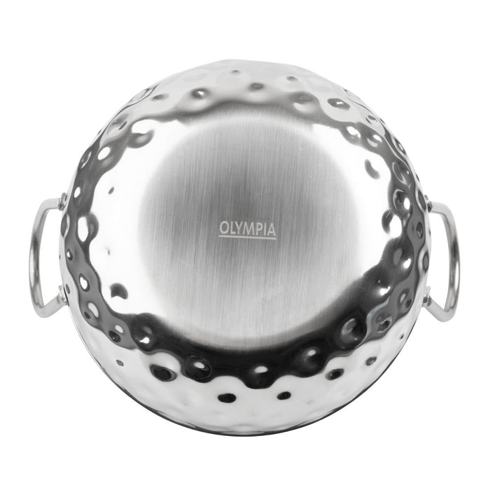 Olympia Table Presentation Hammered Kadai Dish Stainless Steel 150mm Olympia
