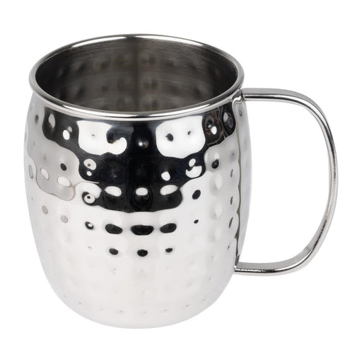 Olympia Barware Hammered Stainless Steel Mug 440ml Olympia