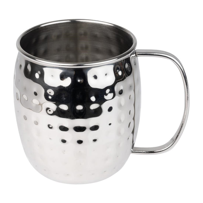 Olympia Barware Hammered Stainless Steel Mug 440ml Olympia