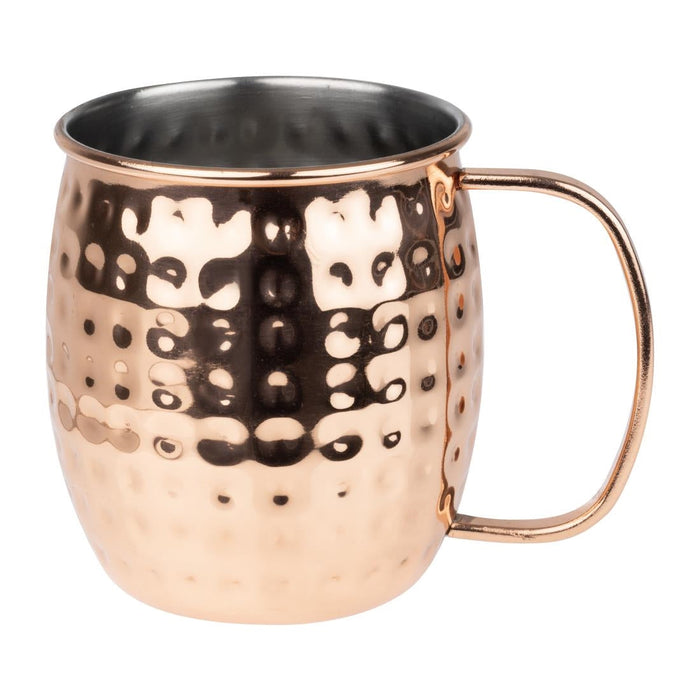 Olympia Barware Hammered Stainless Steel Copper Coated Mug 440ml Olympia